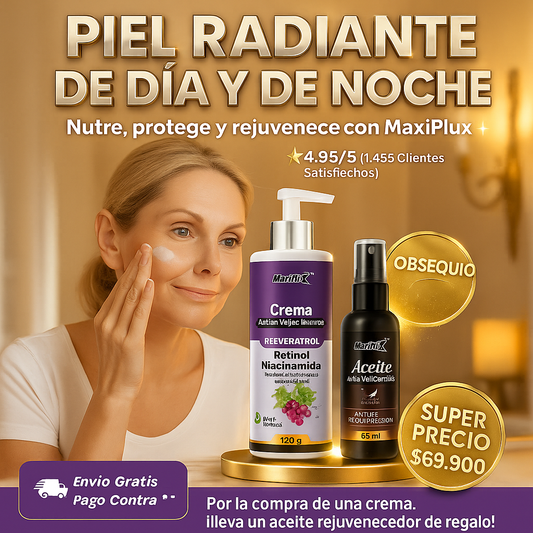 CREMA ANTI-EDAD CON  RESVERATROL + OBSEQUIO